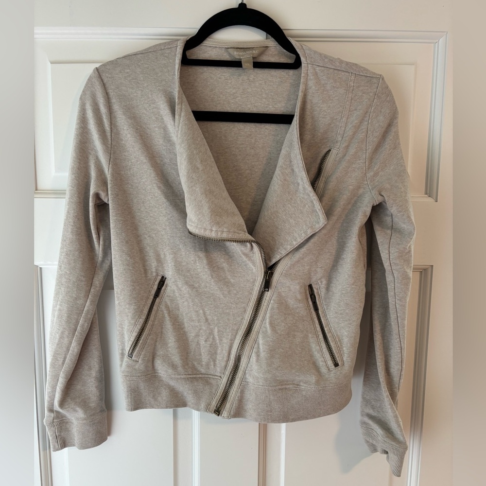 Banana Republic Women’s Zip Moto Sweatshirt Jacket